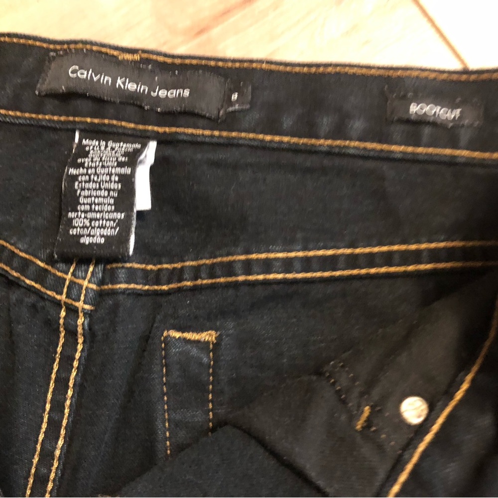 Calvin Klein Jeans Dark Blue Wash Boot Cut Size 8   32" Length - Picture 12 of 14
